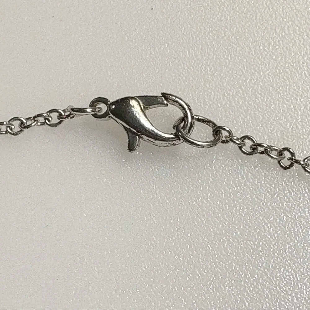 Big Sister Flower Accent 15” Silver Tone Necklace